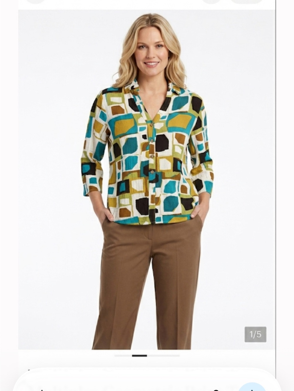 Multiples Geometric Print Top -  ptp 19